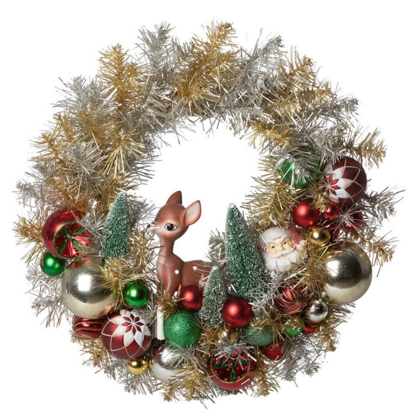 vintage christmas tinsel wreath