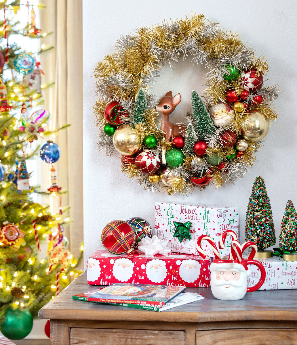 vintage christmas tinsel wreath