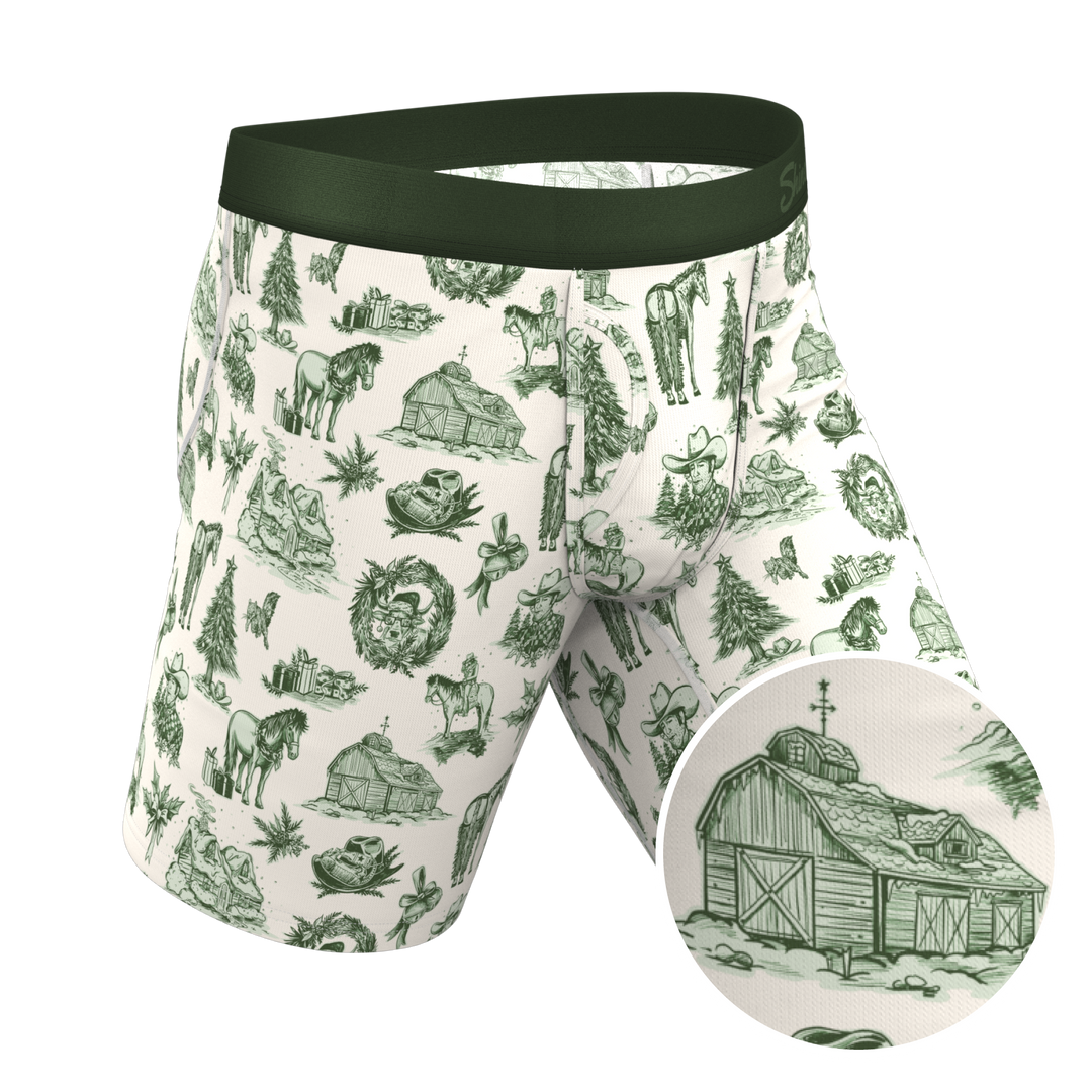 The Western Wonderland | Western Toile Long Leg Ball Hammock® Pouch Underwear With Fly