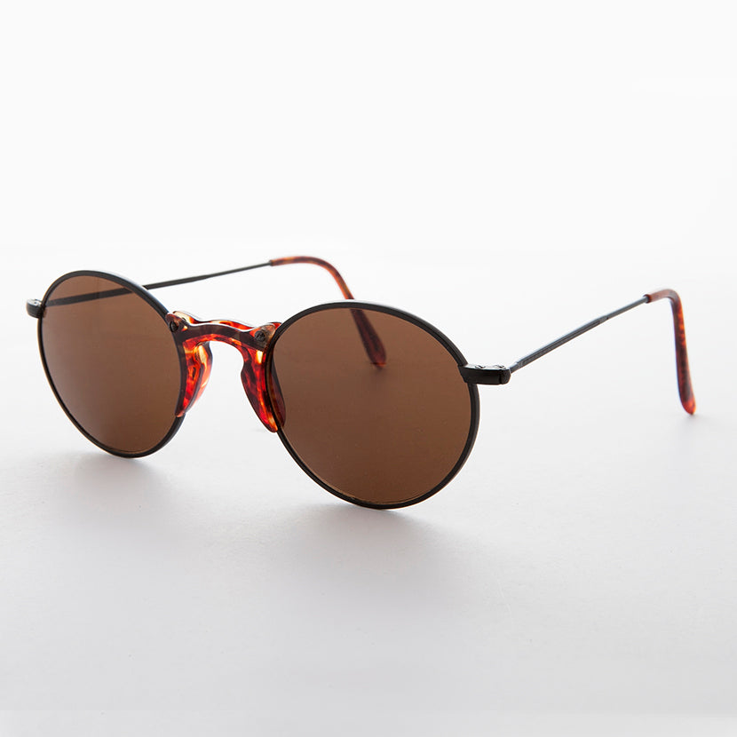 Round Unique Keyhole Bridge Vintage Sunglass - Ziggy
