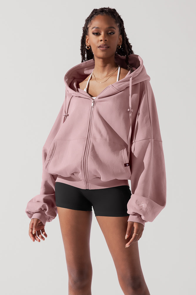 Zip Cloud Hoodie - Blush