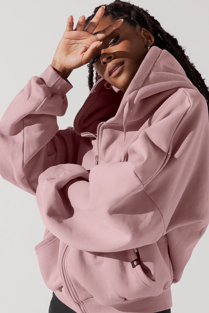 Zip Cloud Hoodie - Blush