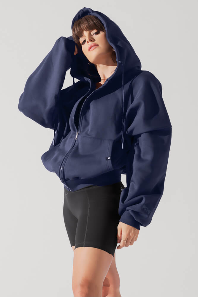 Zip Cloud Hoodie - Academic Navy