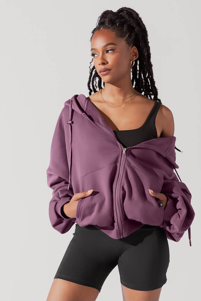 Zip Cloud Hoodie - Deep Plum