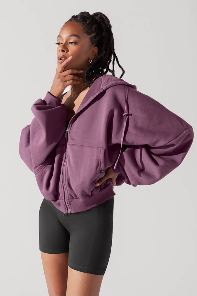 Zip Cloud Hoodie - Deep Plum