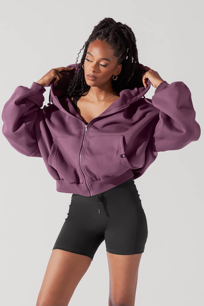 Zip Cloud Hoodie - Deep Plum