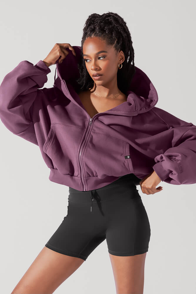 Zip Cloud Hoodie - Deep Plum