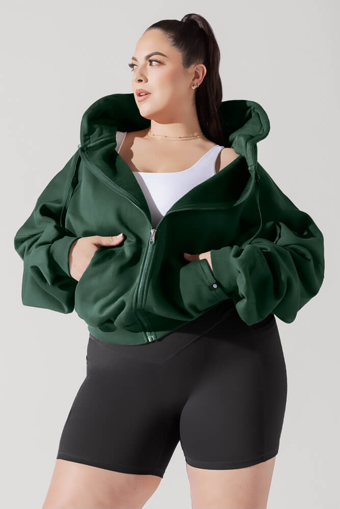 Zip Cloud Hoodie - Game Time Green