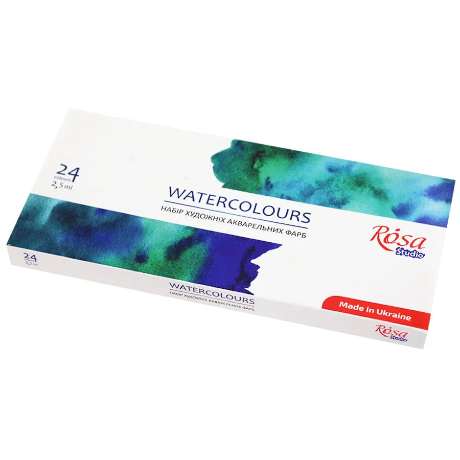 Rosa Studio Watercolor Paint Set. 24 Colors. Full Pans. Cardboard 340324.