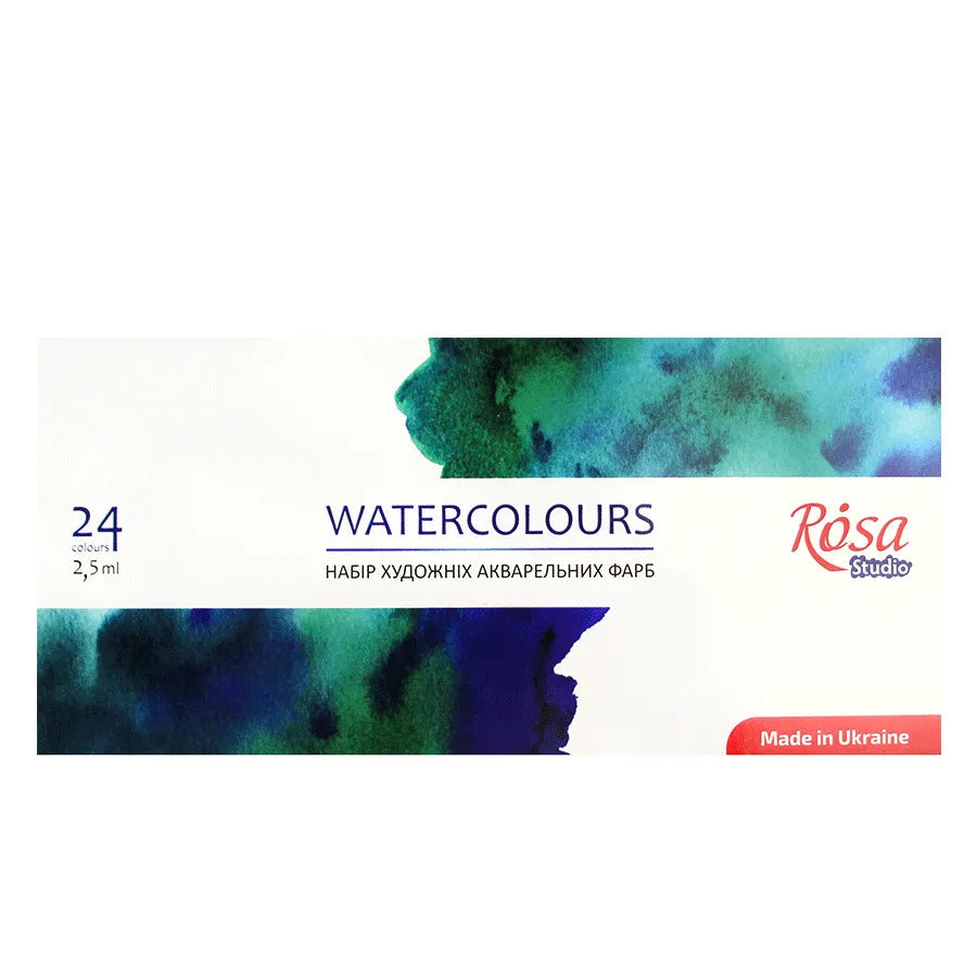 Rosa Studio Watercolor Paint Set. 24 Colors. Full Pans. Cardboard 340324.