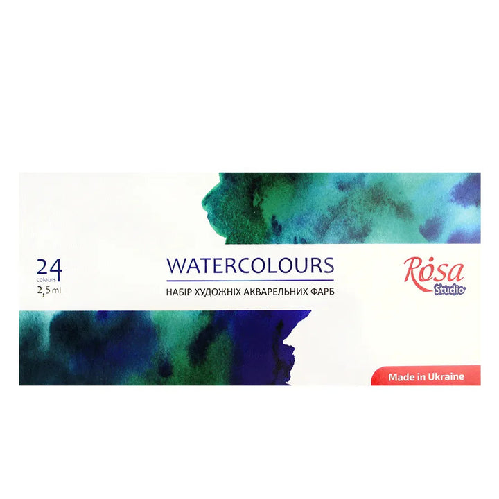 Rosa Studio Watercolor Paint Set. 24 Colors. Full Pans. Cardboard 340324.