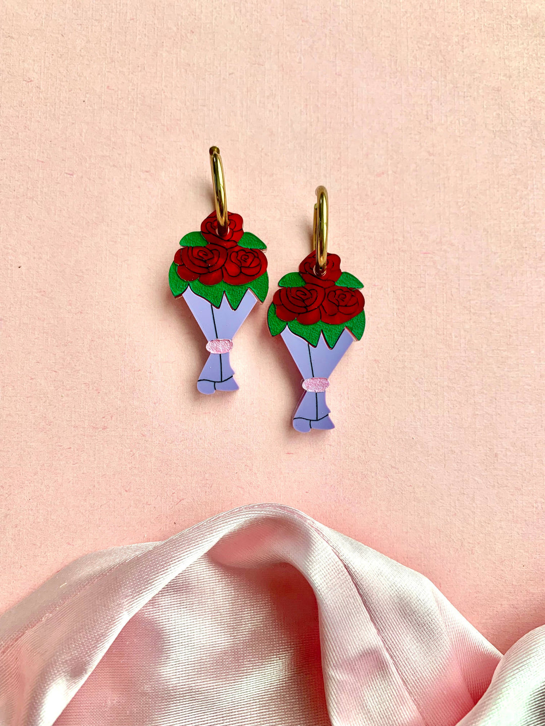 Bouquet of Roses Acrylic Earrings