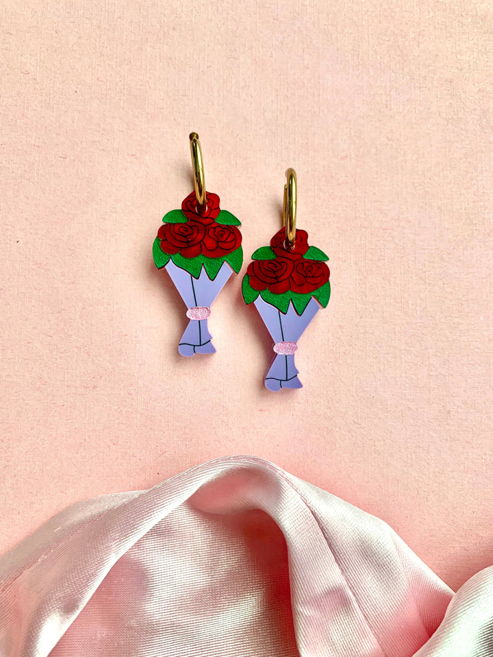 Bouquet of Roses Acrylic Earrings