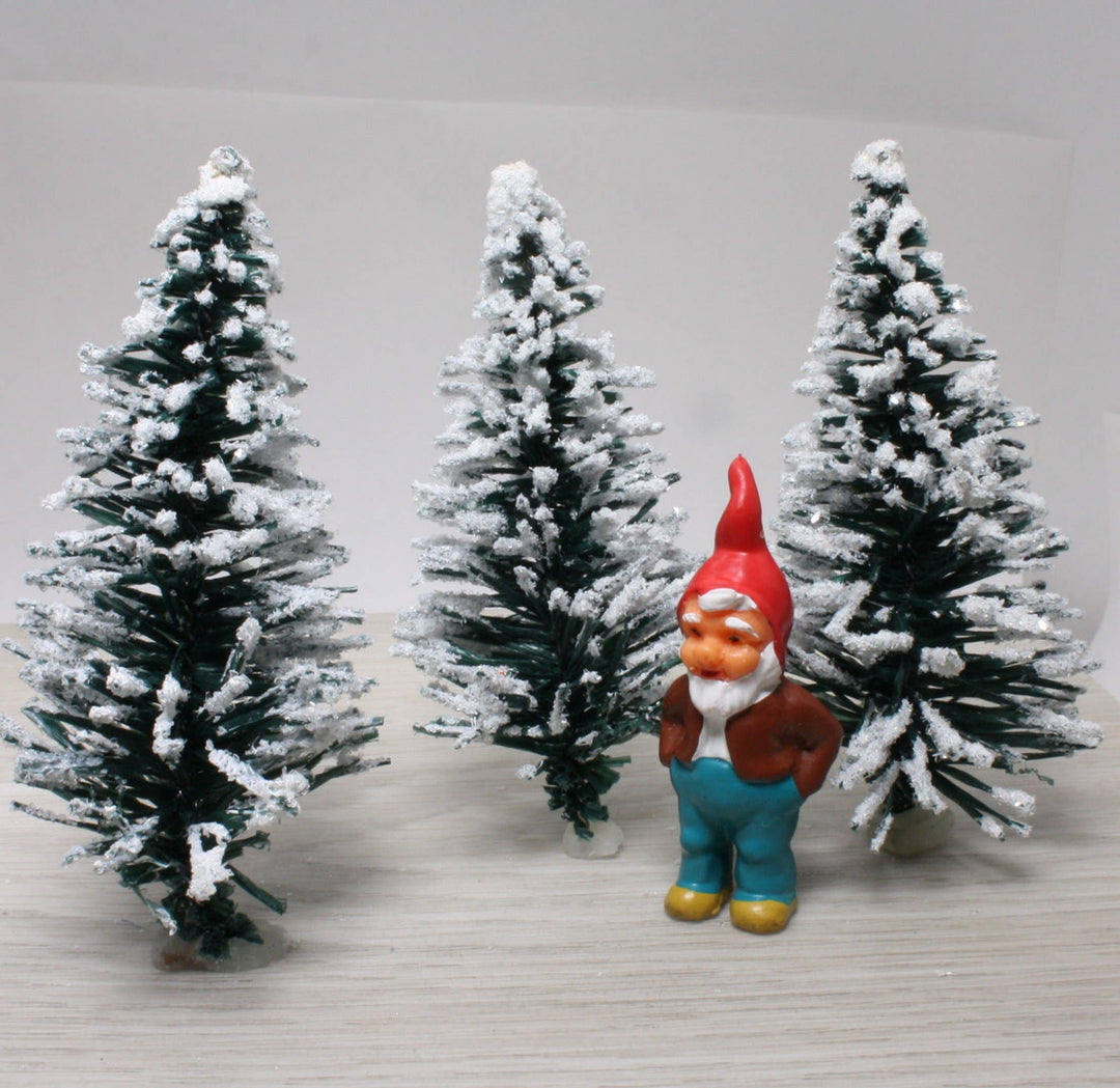 Snowy Forest Trees - 3" Tall - Green - Set of 3 Pcs