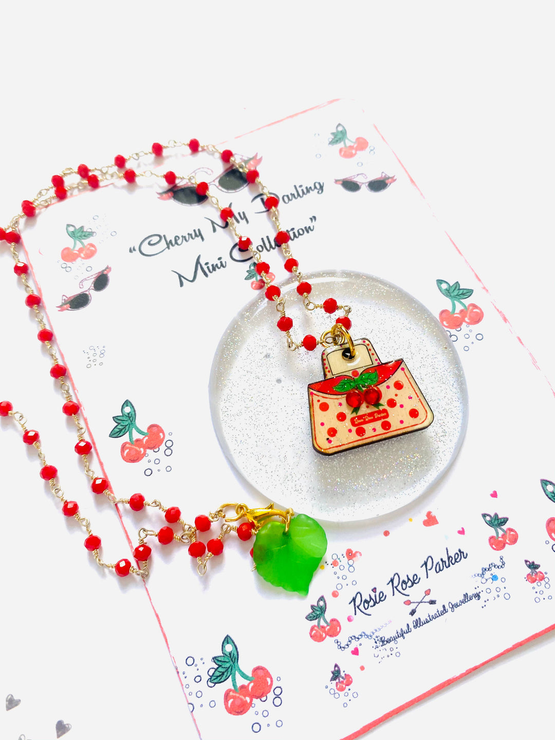 Retro Cherry Handbag Earrings by Rosie Rose Parker