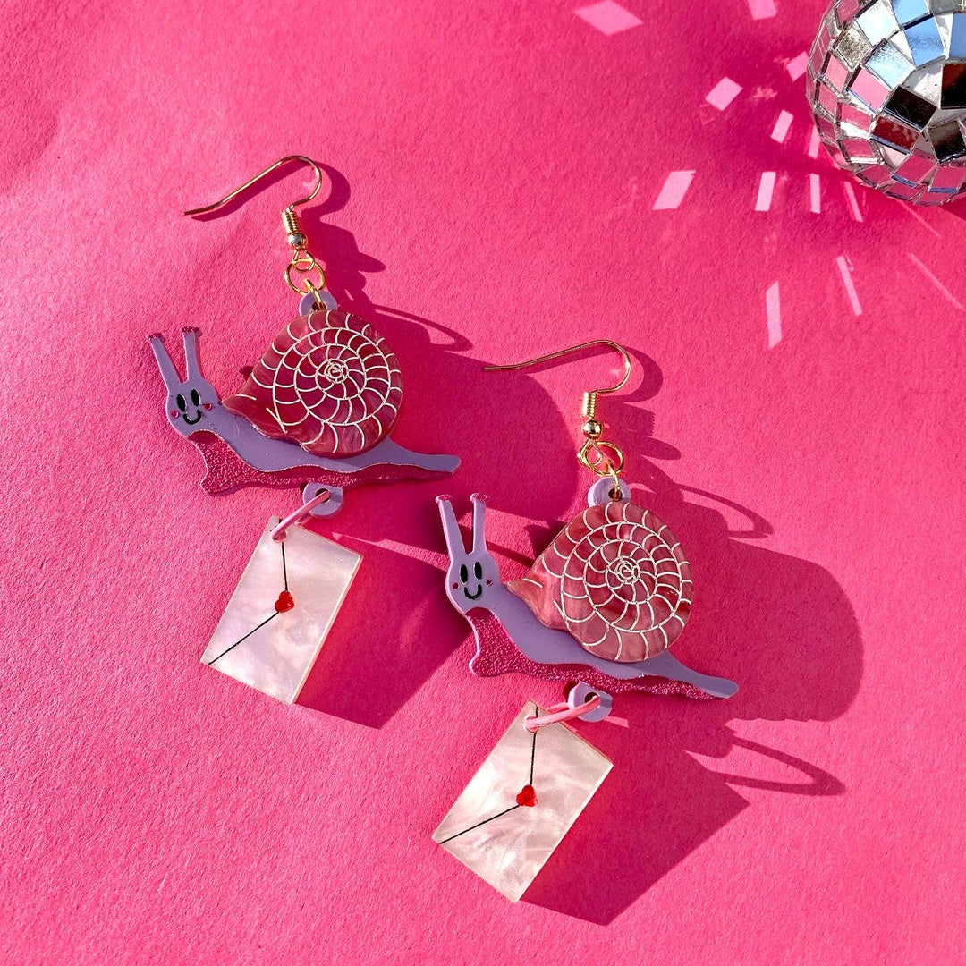 Snail Mail Acrylic Statement Earrings