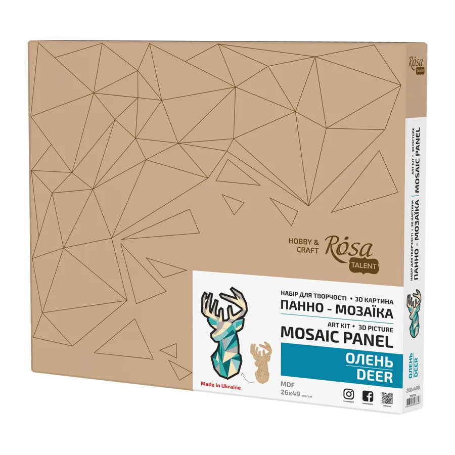 Rosa Talent Deer - Painting Your Puzzle Art Kit. MDF Mosaic Panel 10.24*19.29 inches.