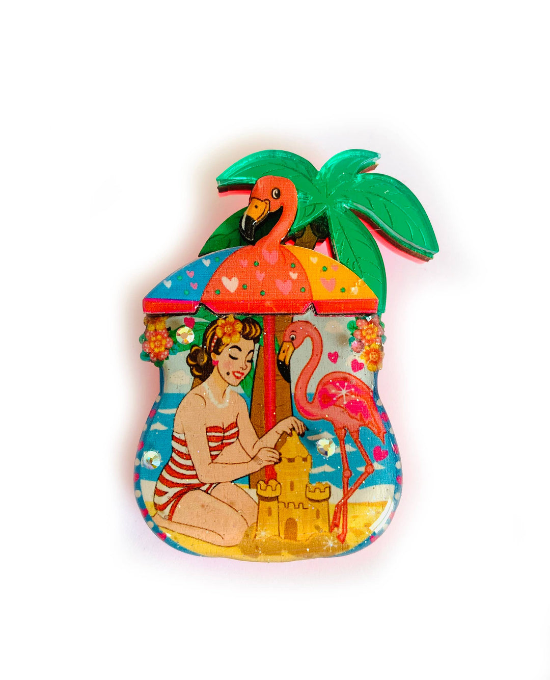 Frankie at the Beach Brooch by Rosie Rose Parker