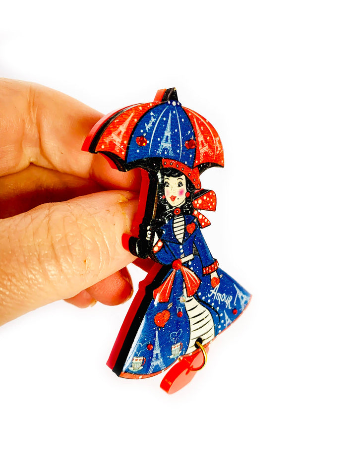 Raining in Paris Brooch by Rosie Rose Parker