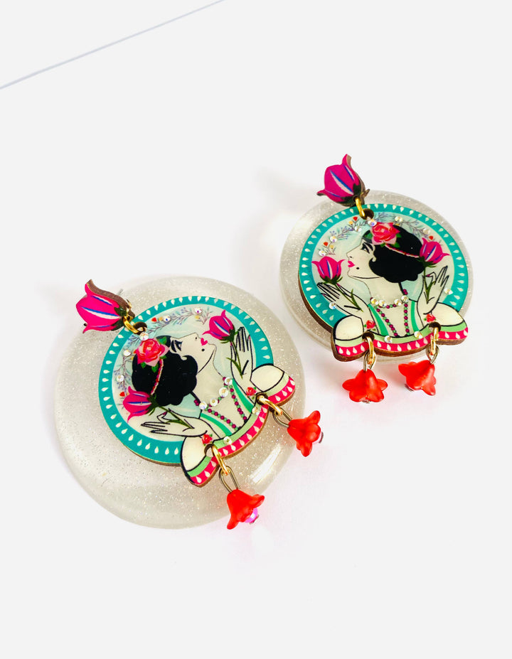 Lady Tulip Statement Earrings by Rosie Rose Parker