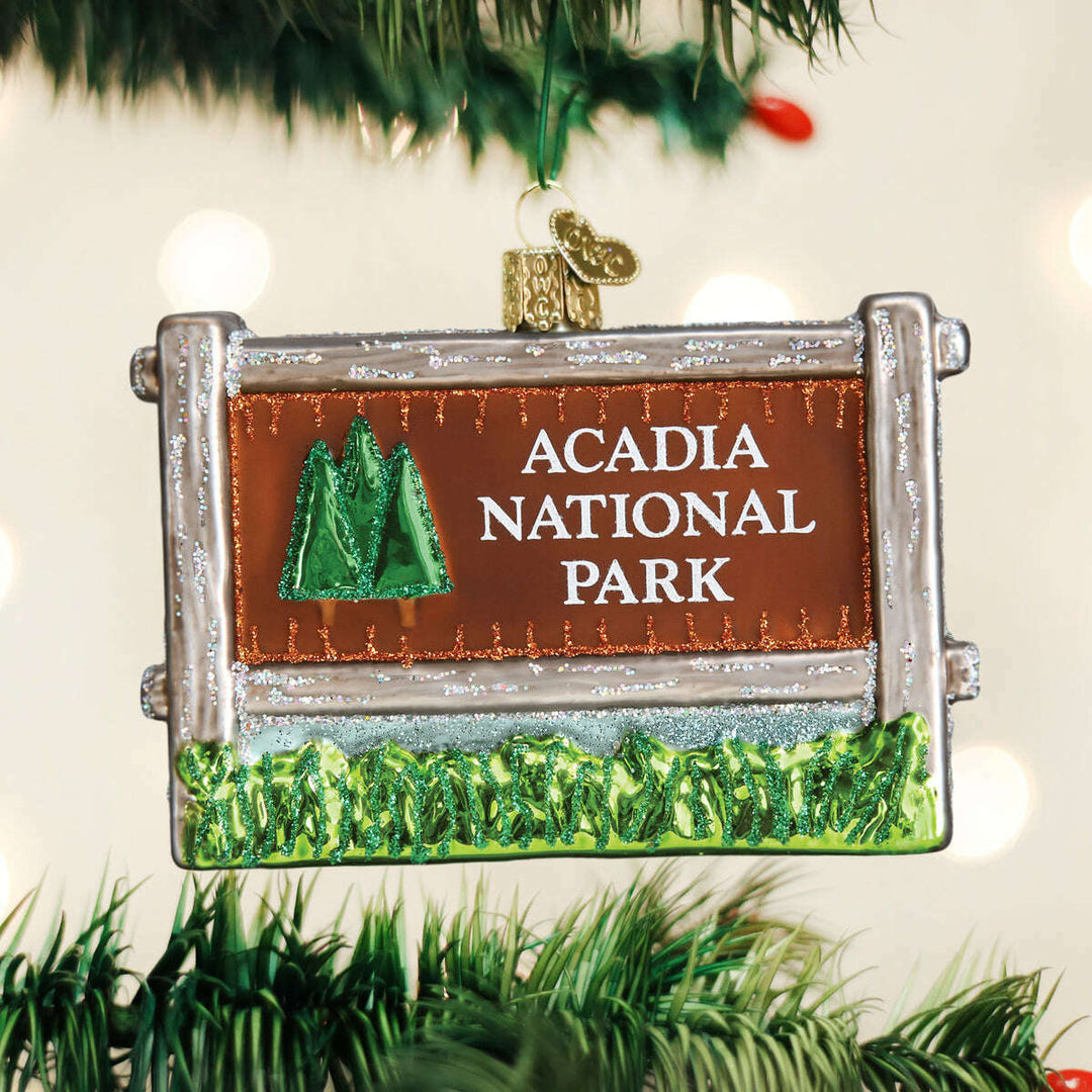 Old World Christmas Acadia National Park Blown Glass Ornament