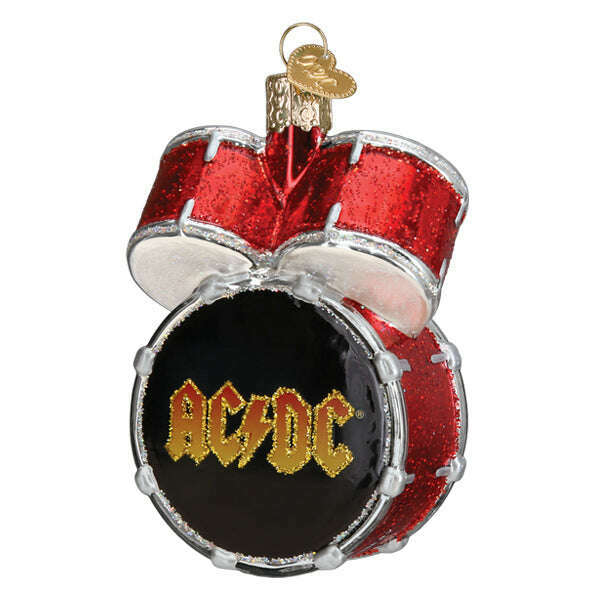 Old World Christmas AC/DC Drum Set Blown Glass Ornament