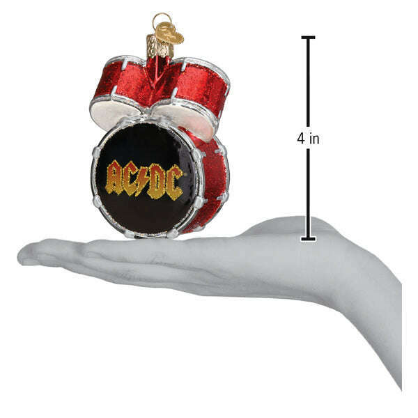 Old World Christmas AC/DC Drum Set Blown Glass Ornament