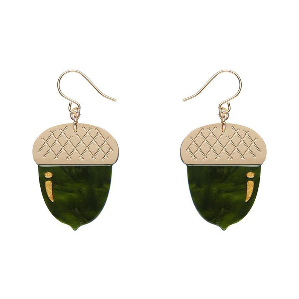 Acorn Drop Earrings - Green (3 Pack) by Erstwilder image