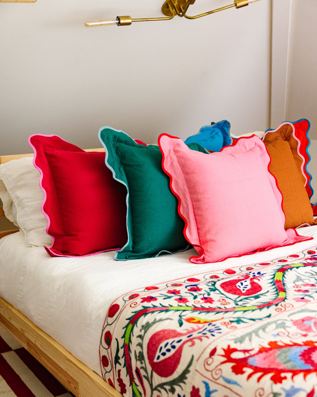 Darcy Linen Pillow - Lilac + Orange - Case Only