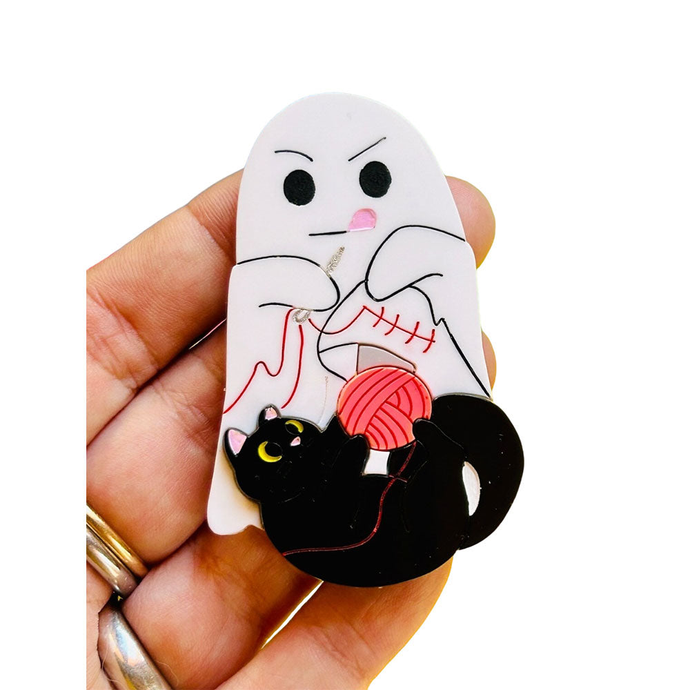 Adopt a Cat, They Said.. Pt.2 - Sewing Problems Acrylic Brooch by Makokot Design