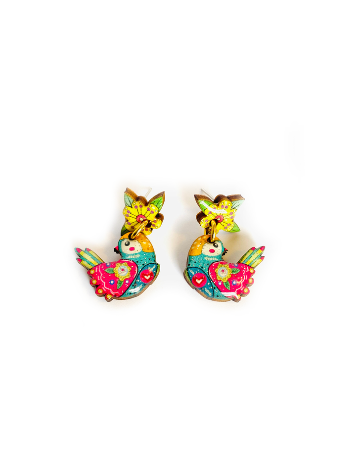 Summer Abstract Bird Earrings by Rosie Rose Parker