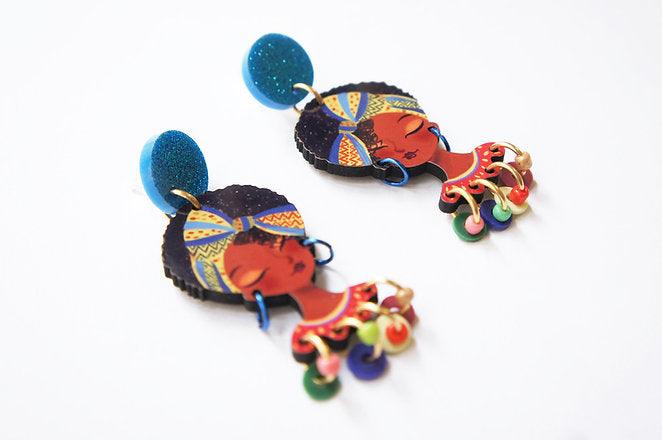 African Girl Earrings by LaliBlue - Quirks!