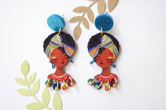 African Girl Earrings by LaliBlue - Quirks!