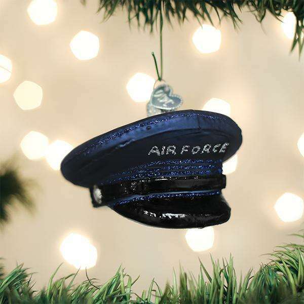 Old World Christmas Air Force Cap Blown Glass Ornament