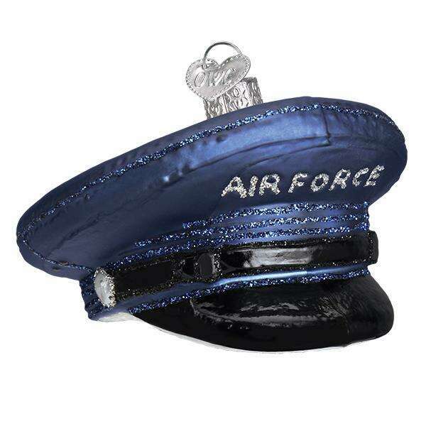 Old World Christmas Air Force Cap Blown Glass Ornament