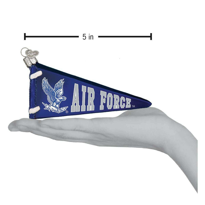 Old World Christmas Air Force Pennant Blown Glass Ornament