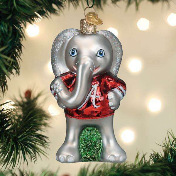 Old World Christmas Alabama Big Al Blown Glass Ornament