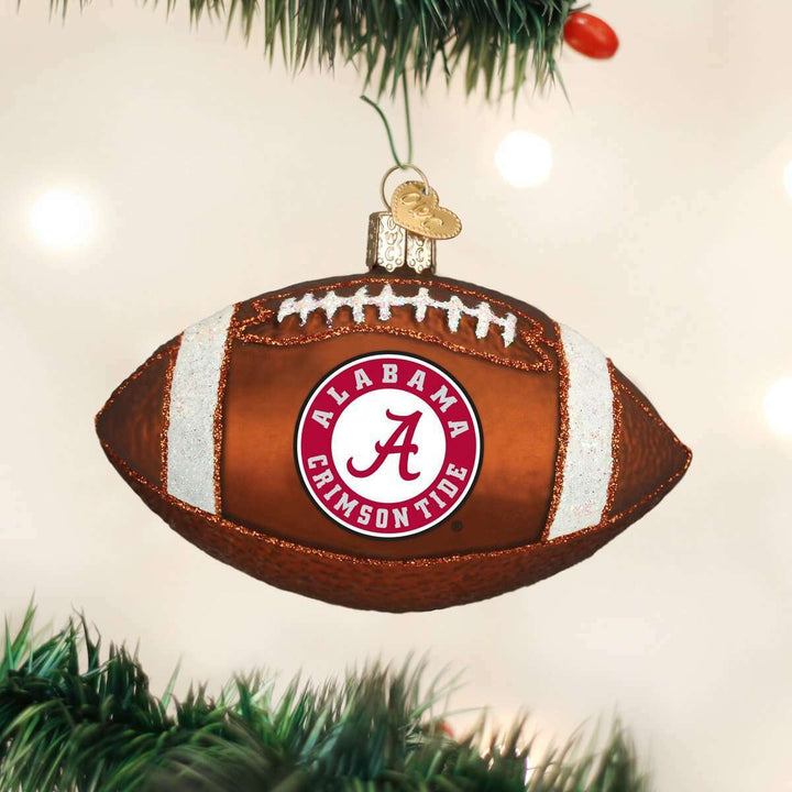 Old World Christmas Alabama Football Blown Glass Ornament