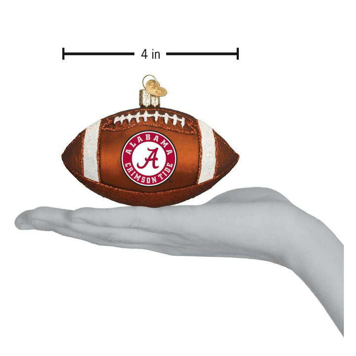 Old World Christmas Alabama Football Blown Glass Ornament