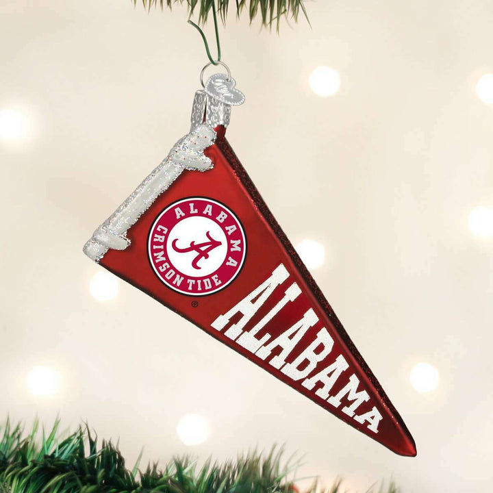 Old World Christmas Alabama Pennant Blown Glass Ornament