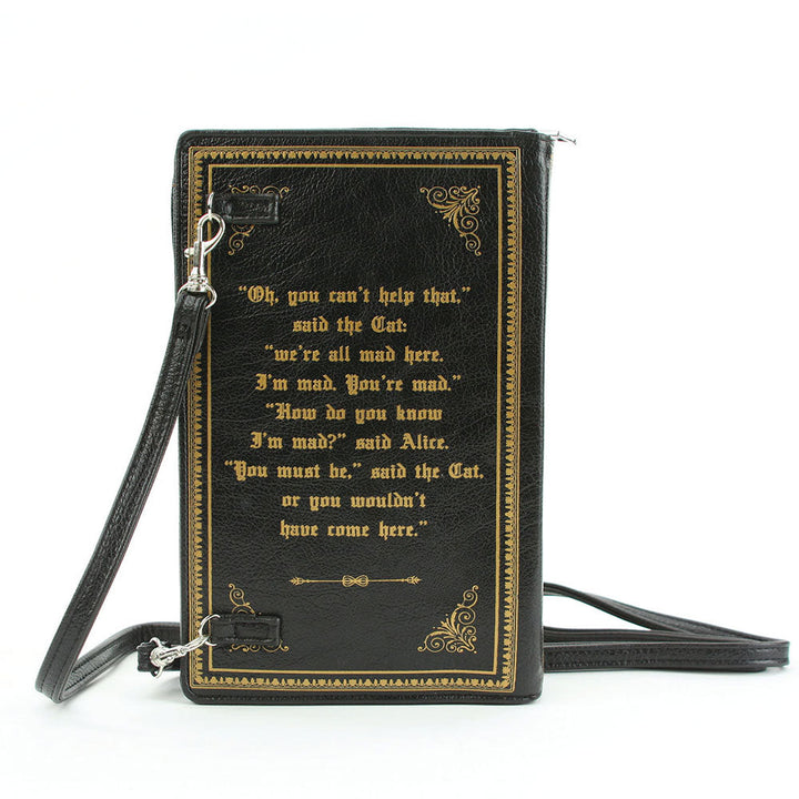 Alice In Wonderland Book Clutch Cross Body Bag In Vinyl by Book Bags