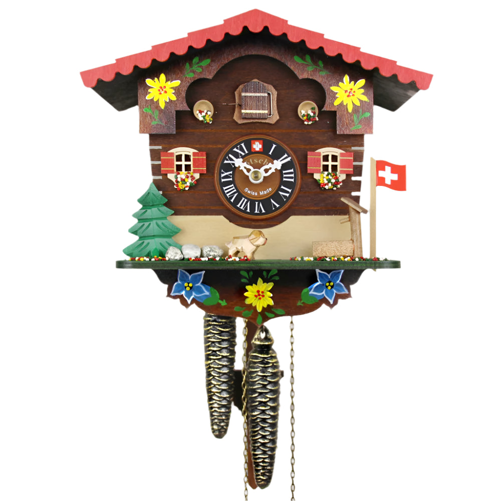 Alpine Flower Chalet Cuckoo Clock