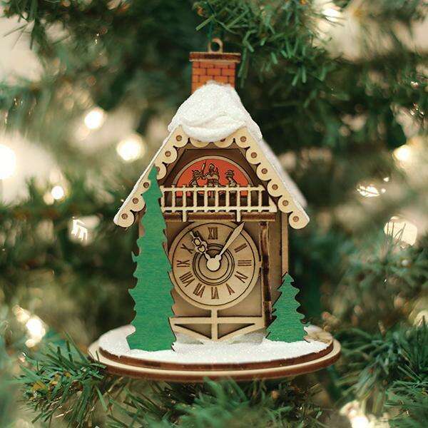 Old World Christmas Alpine Time Clock Shoppe Blown Glass Ornament