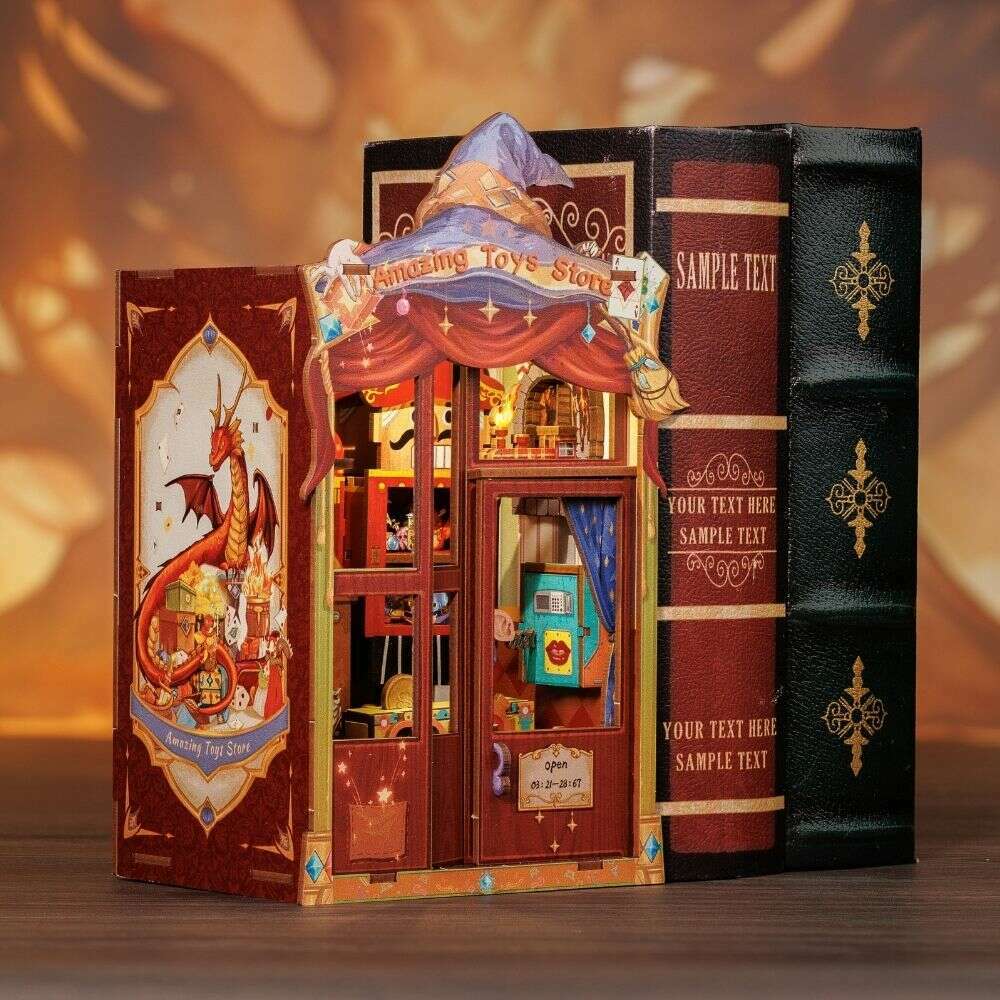 Amazing Toys Store Dollhouse Book Nook Kit - Miniature Wizardi Roombox Kit