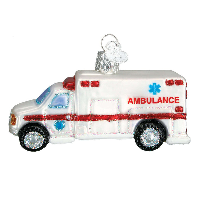 Old World Christmas Ambulance Blown Glass Ornament