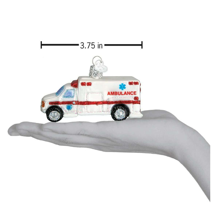 Old World Christmas Ambulance Blown Glass Ornament