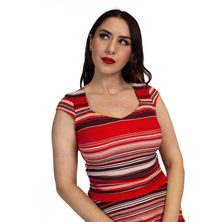 Amelia Dress in Retro Stripes - XS Only