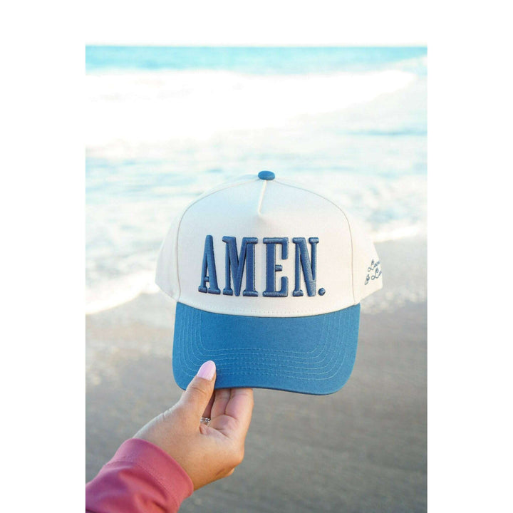 AMEN. - Slate Blue Vintage Trucker Hat