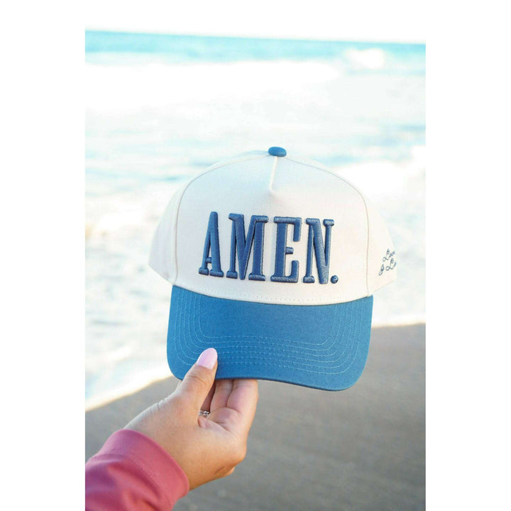 AMEN. - Slate Blue Vintage Trucker Hat