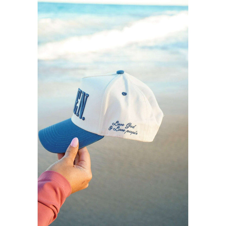 AMEN. - Slate Blue Vintage Trucker Hat